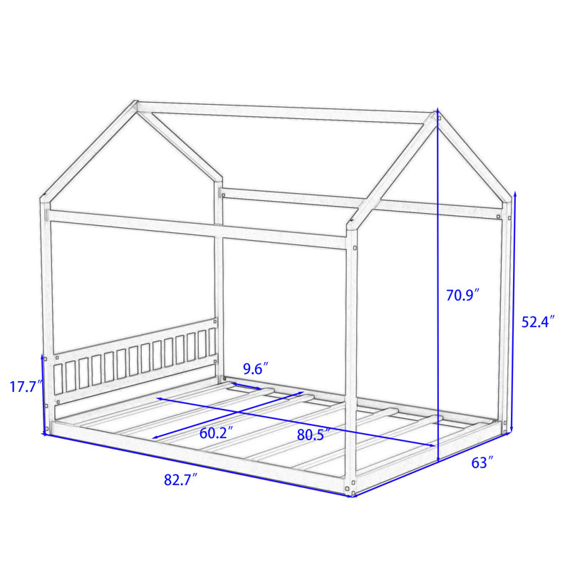 Gracie Oaks Arzie Queen Size Canopy Bed with Headboard Wayfair
